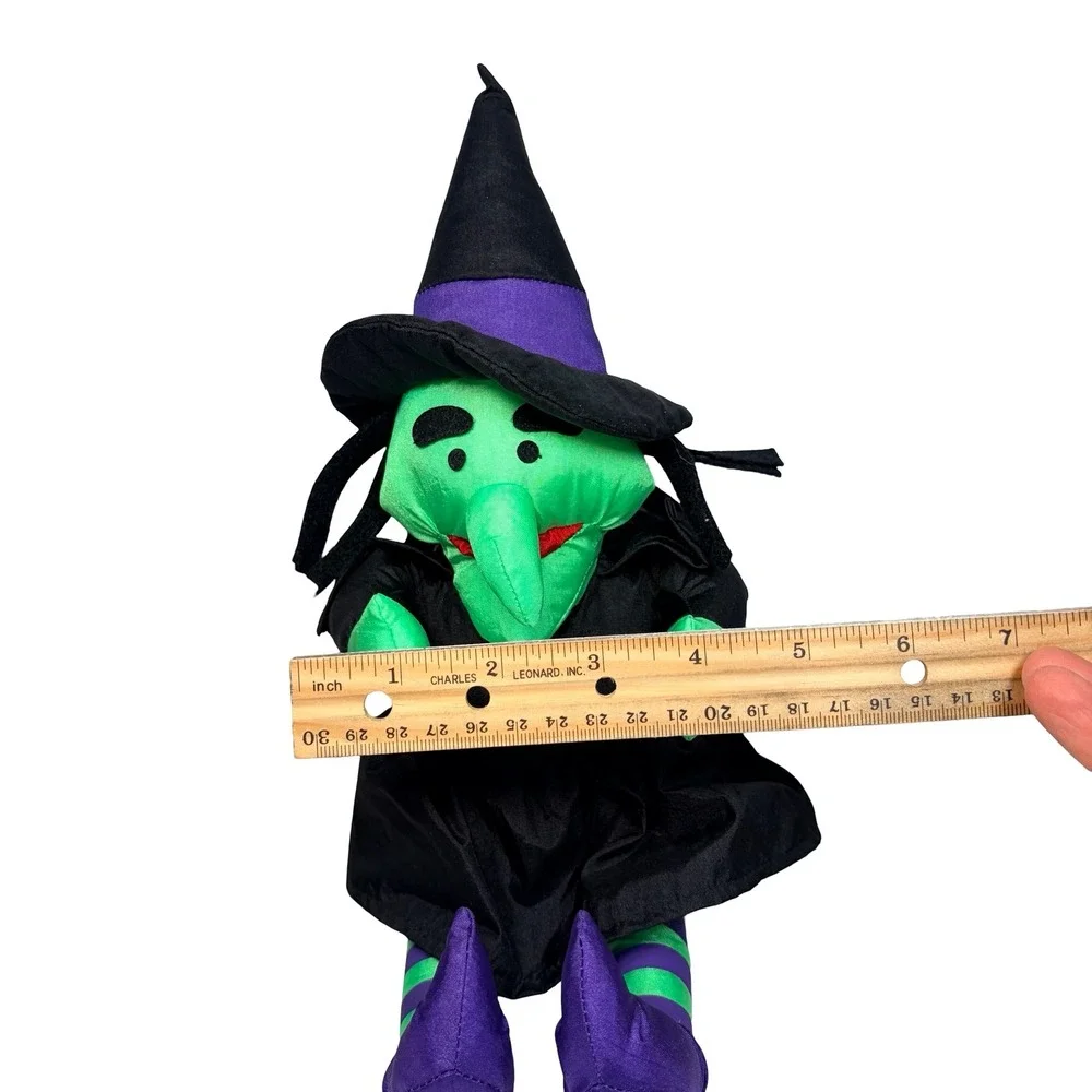 Vintage 1998 International Silver Co Halloween Green Witch Plush Doll‎ 10